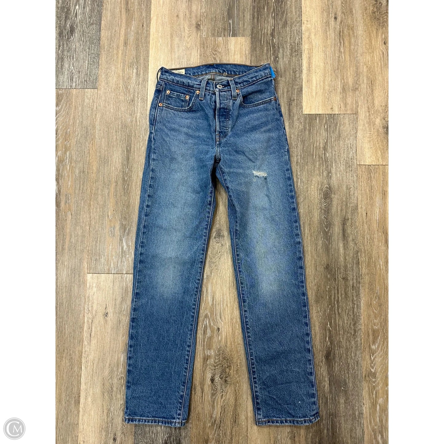 Jeans Straight By Levis In Blue Denim, Size: 0