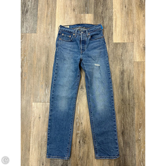 Jeans Straight By Levis In Blue Denim, Size: 0