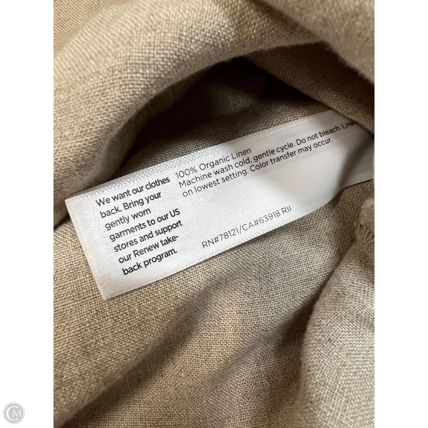 Blouse Short Sleeve By Eileen Fisher In Tan, Size: M