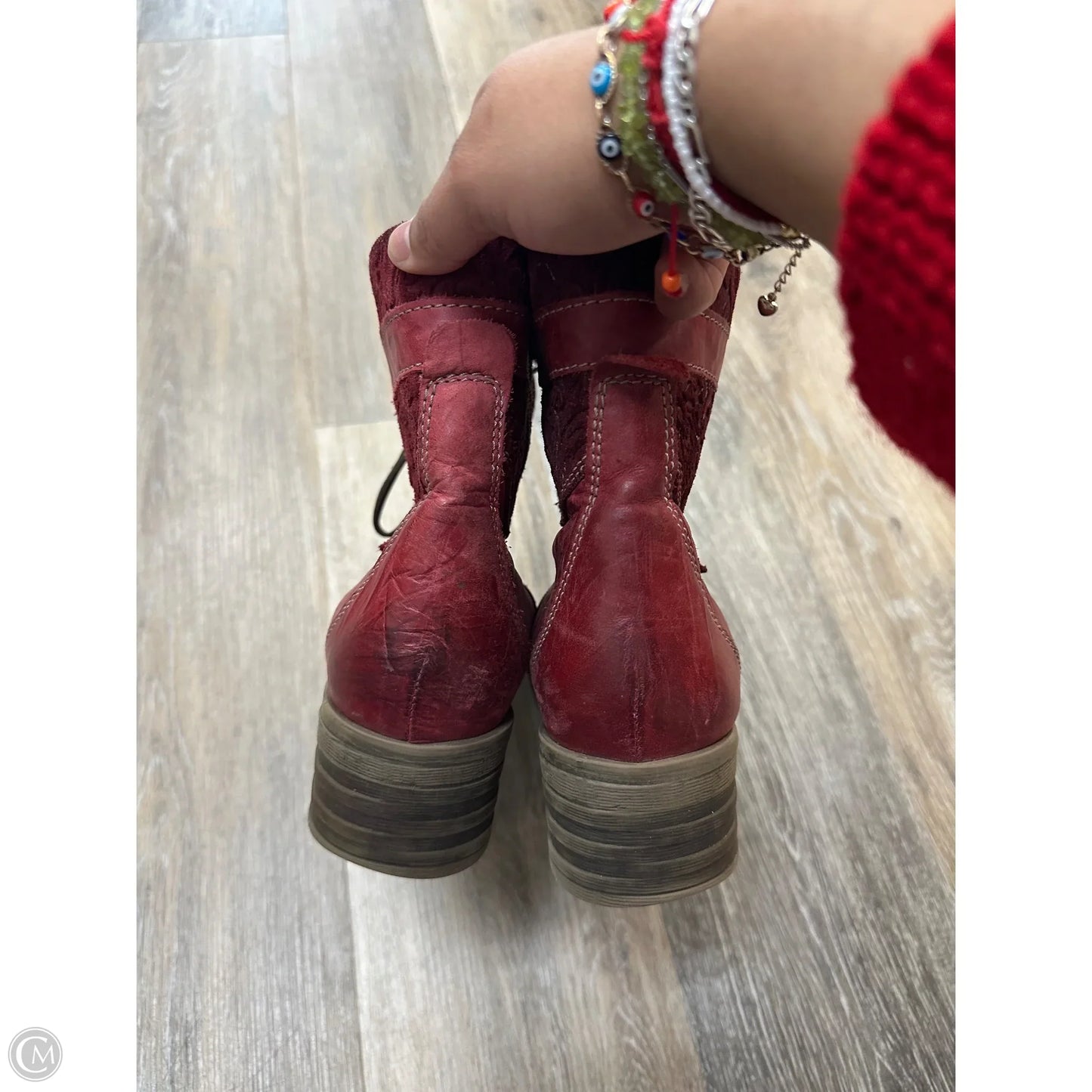 Boots Combat By Dromedaris In Red, Size: 9