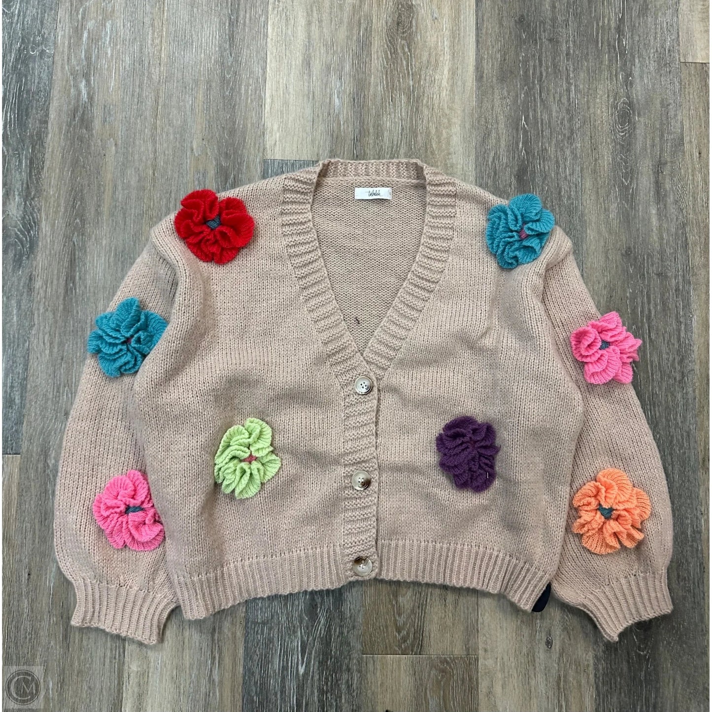 Sweater Cardigan By Talulah In Tan, Size: 1x