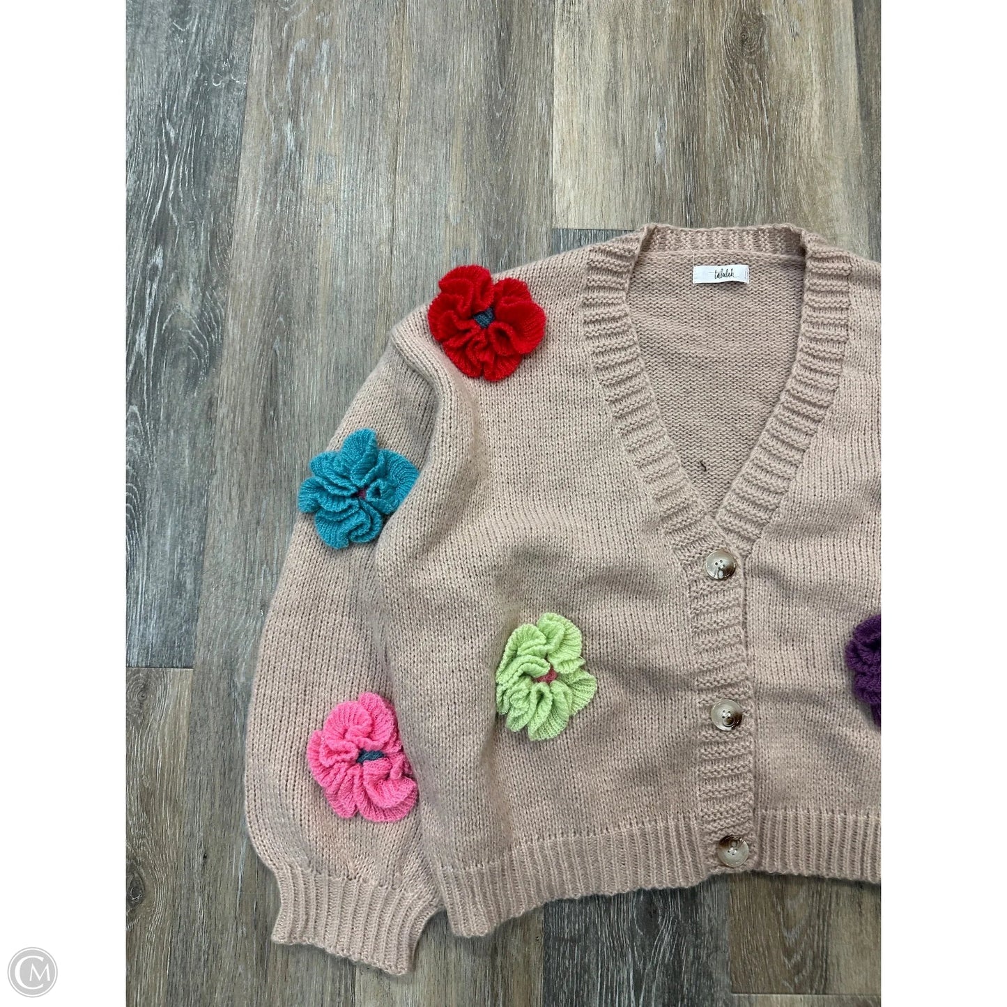 Sweater Cardigan By Talulah In Tan, Size: 1x
