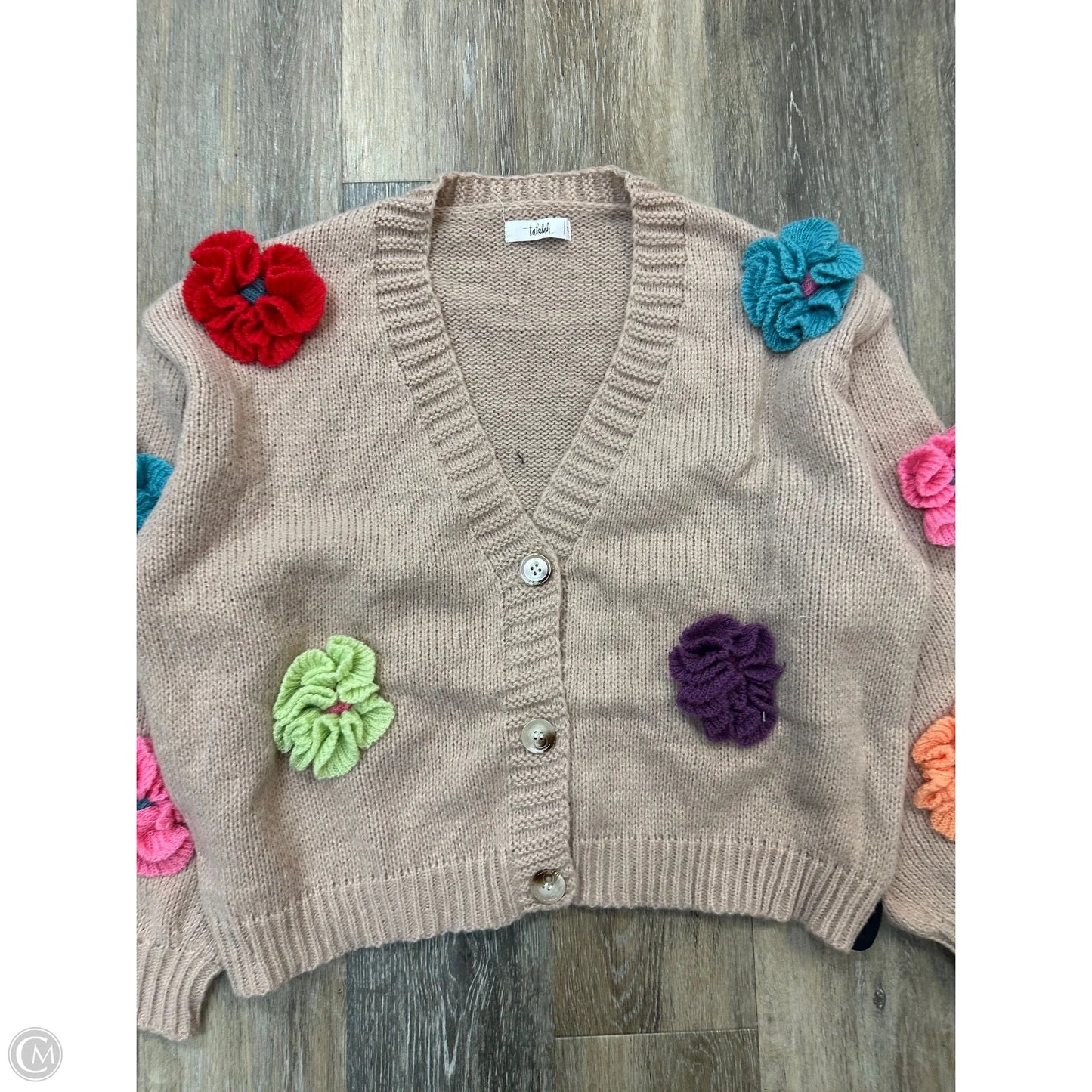 Sweater Cardigan By Talulah In Tan, Size: 1x