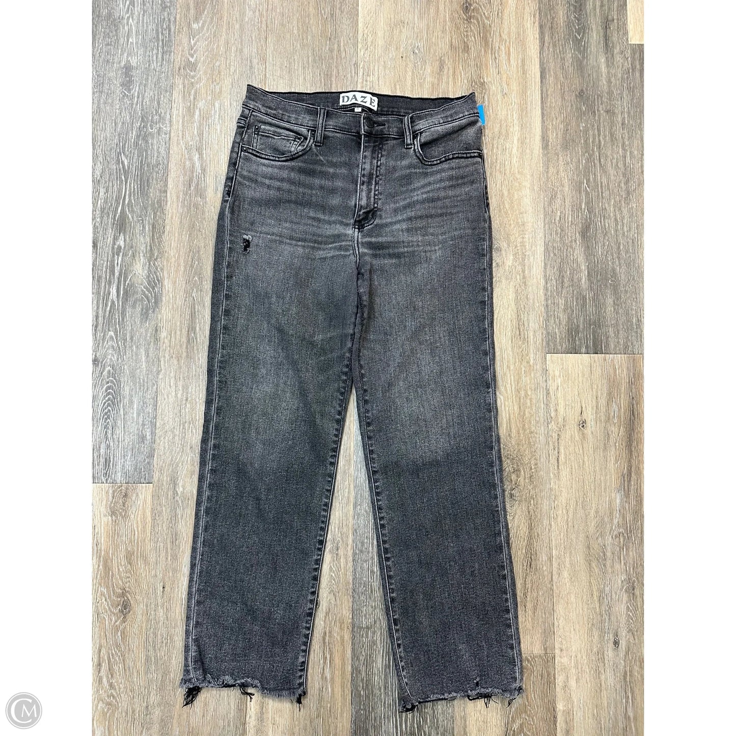 Jeans Straight By Daze In Black Denim, Size: 6
