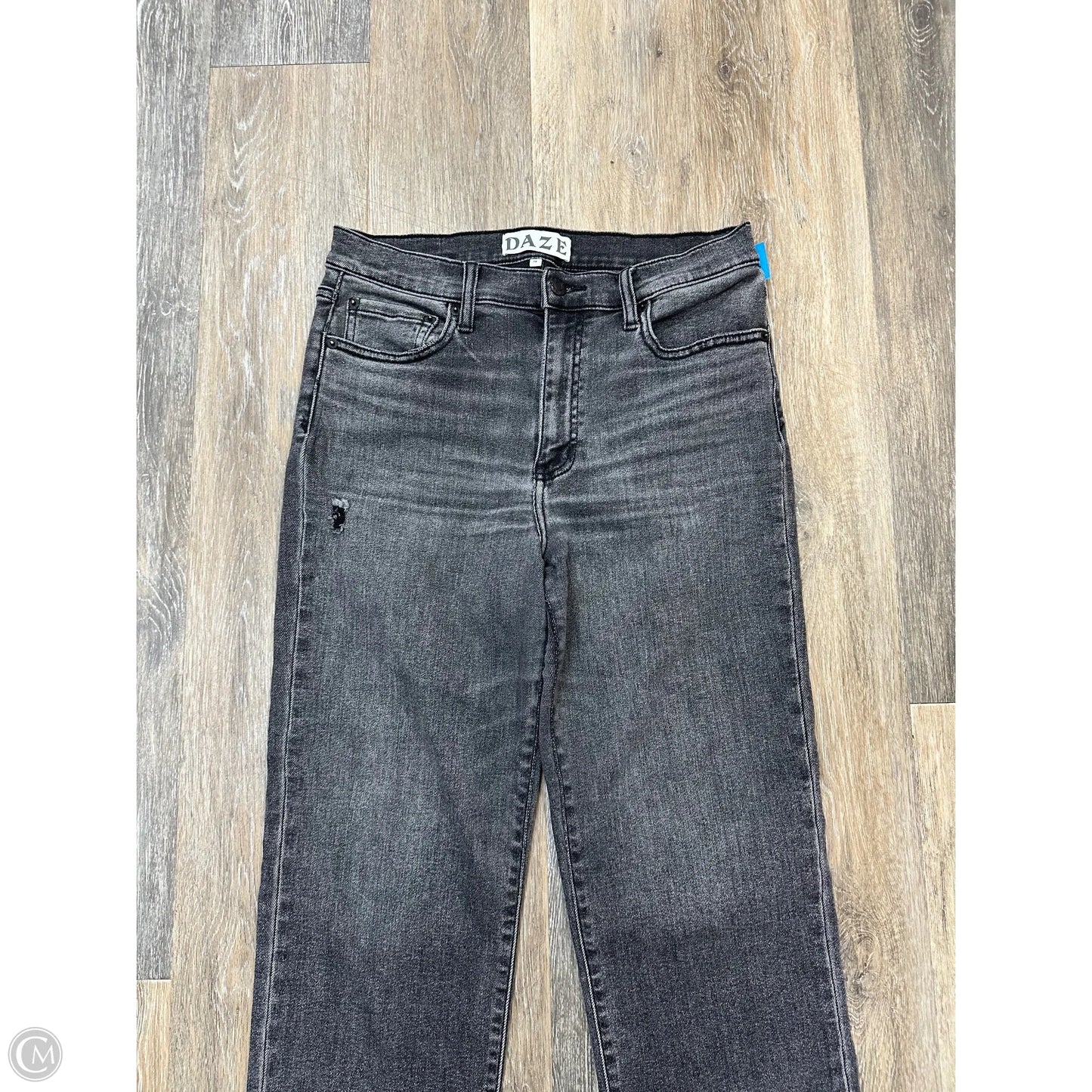 Jeans Straight By Daze In Black Denim, Size: 6