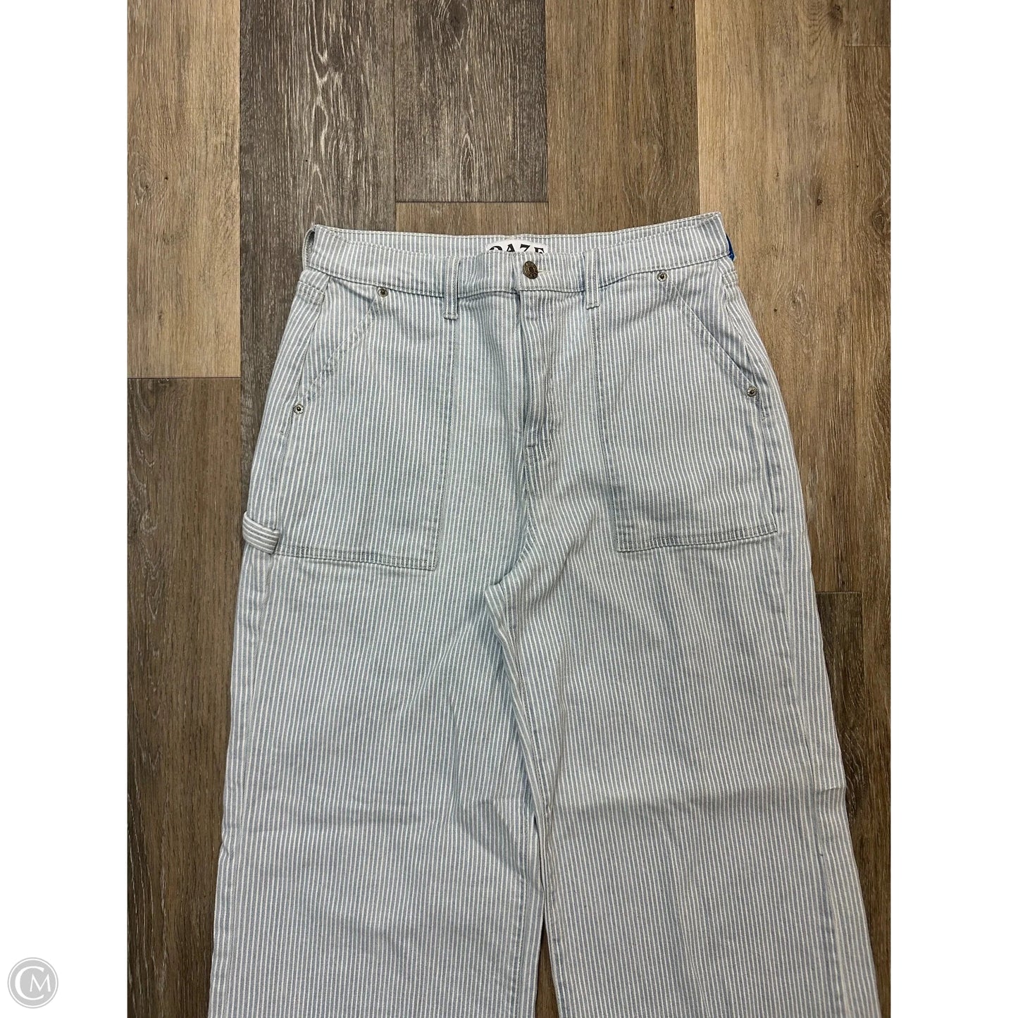 Jeans Wide Leg By Daze In Striped Pattern, Size: 10