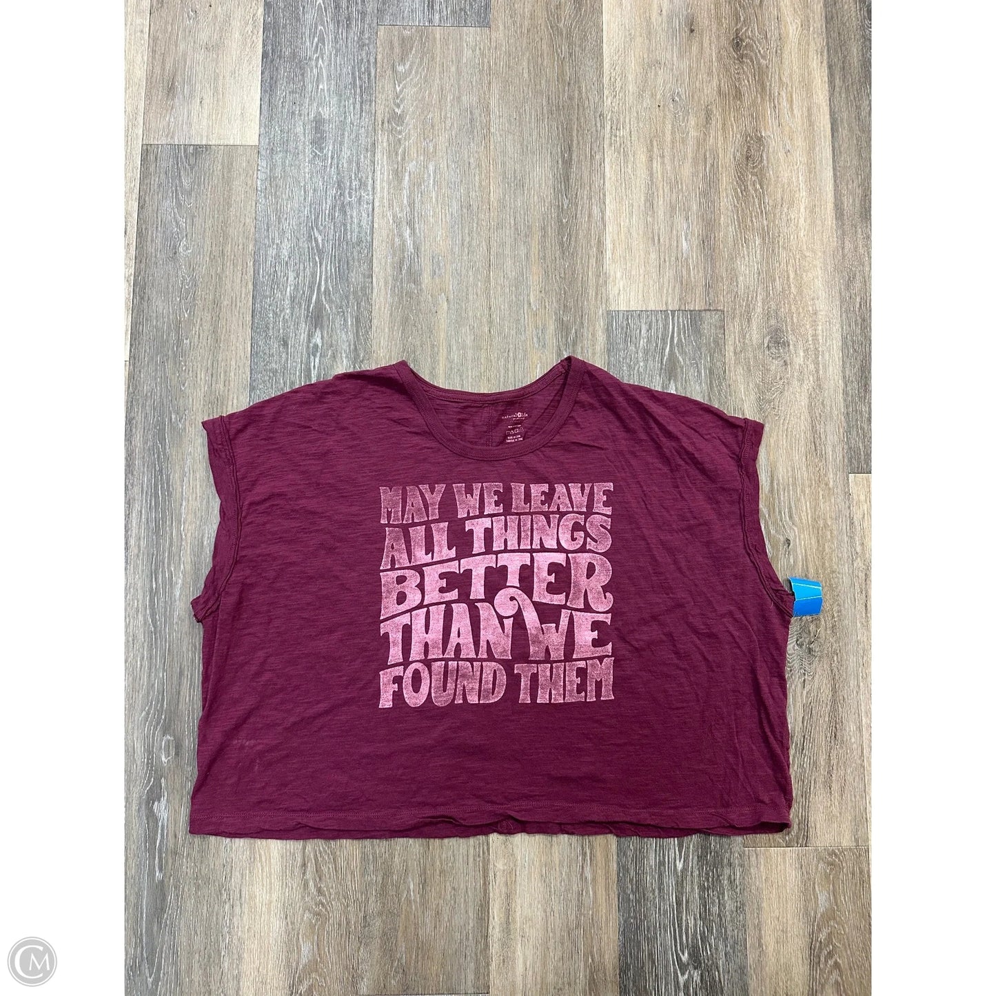 Top Short Sleeve By Natural Life In Maroon, Size: 3x