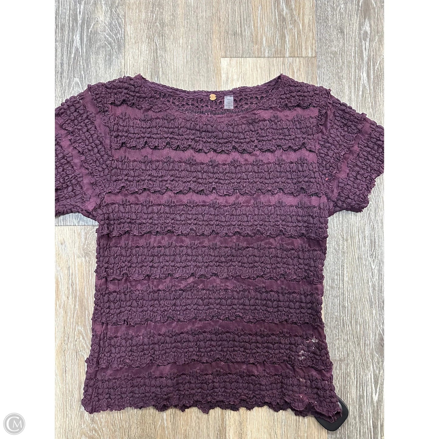 Top Short Sleeve By Free People In Purple, Size: M