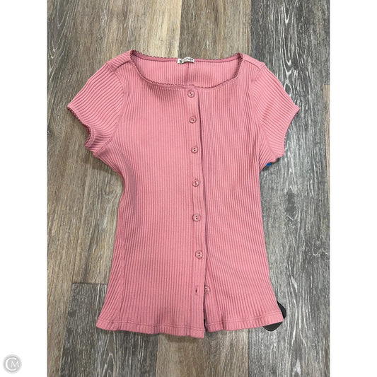 Blouse Short Sleeve By Free People In Pink, Size: M