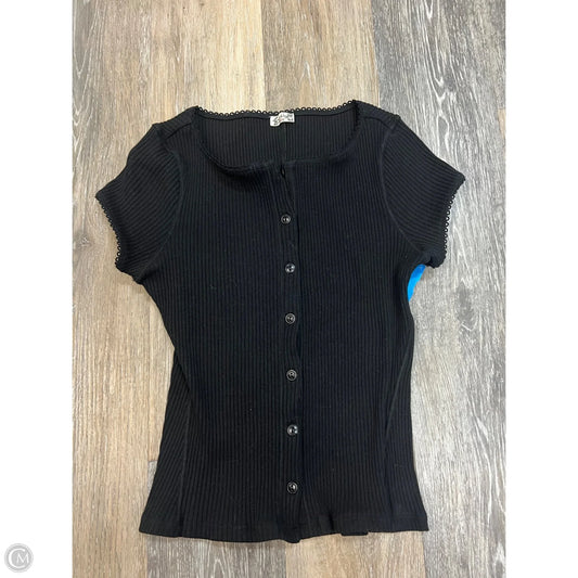 Blouse Short Sleeve By Free People In Black, Size: M