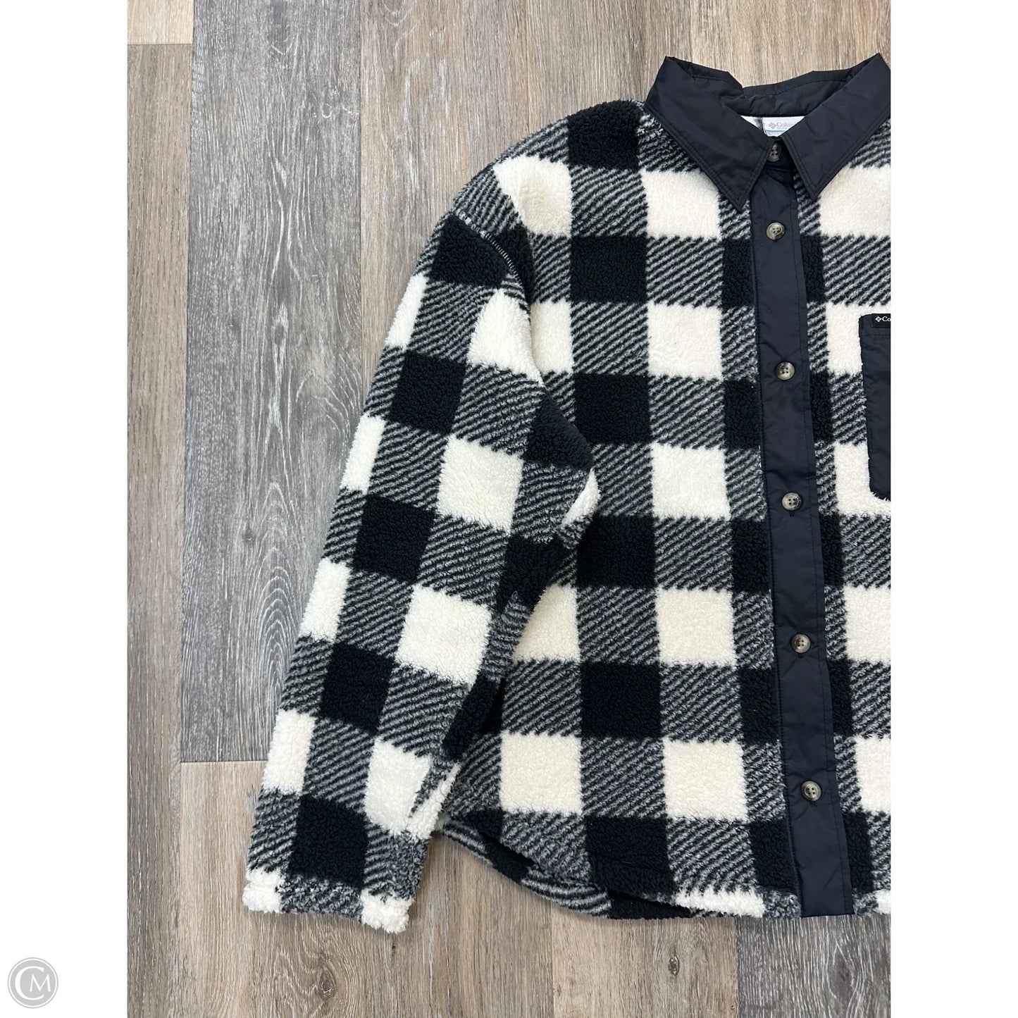 Jacket Faux Fur & Sherpa By Columbia In Black & Cream, Size: Xl