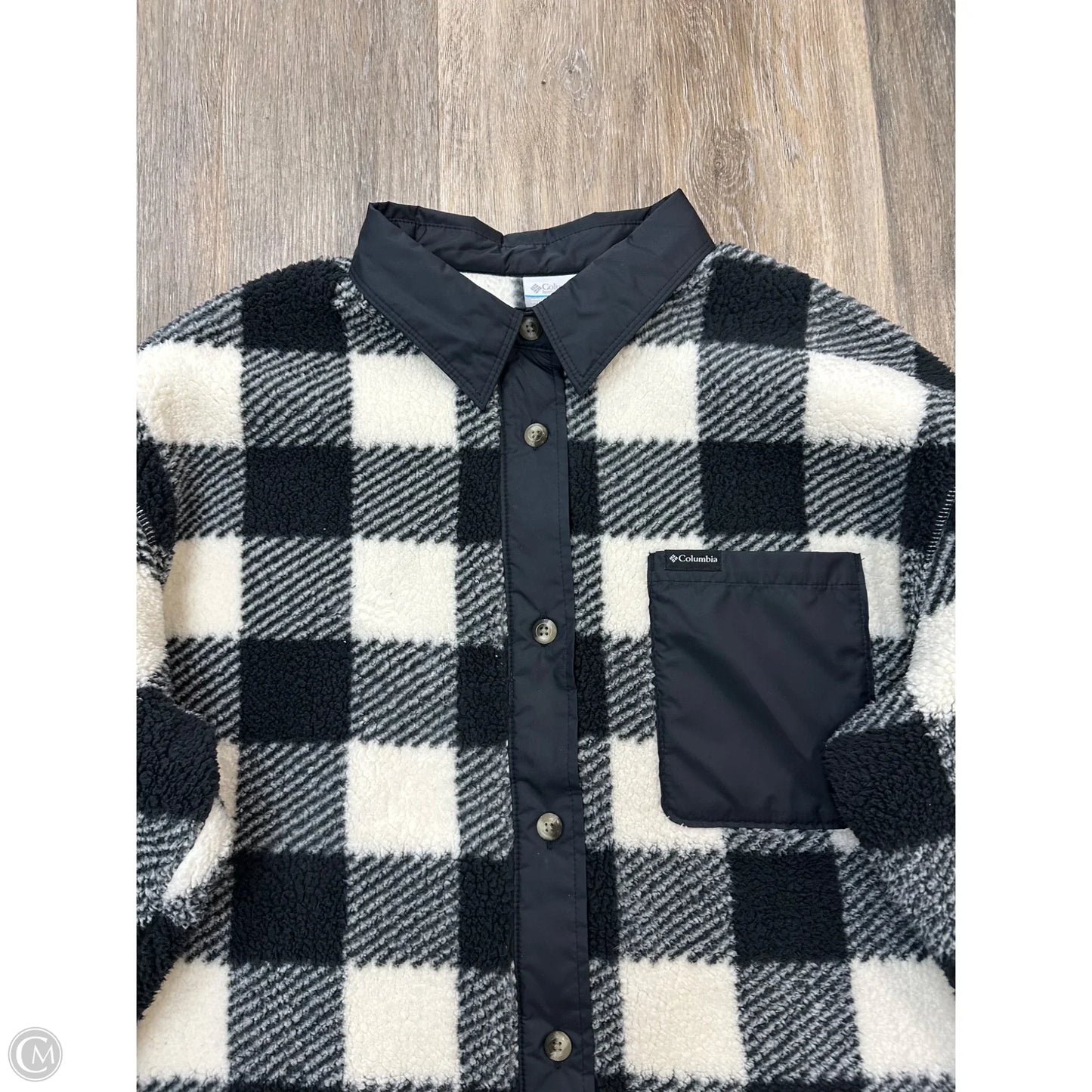 Jacket Faux Fur & Sherpa By Columbia In Black & Cream, Size: Xl