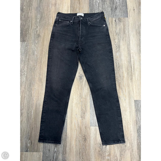 Jeans Straight By Agolde In Black Denim, Size: 6