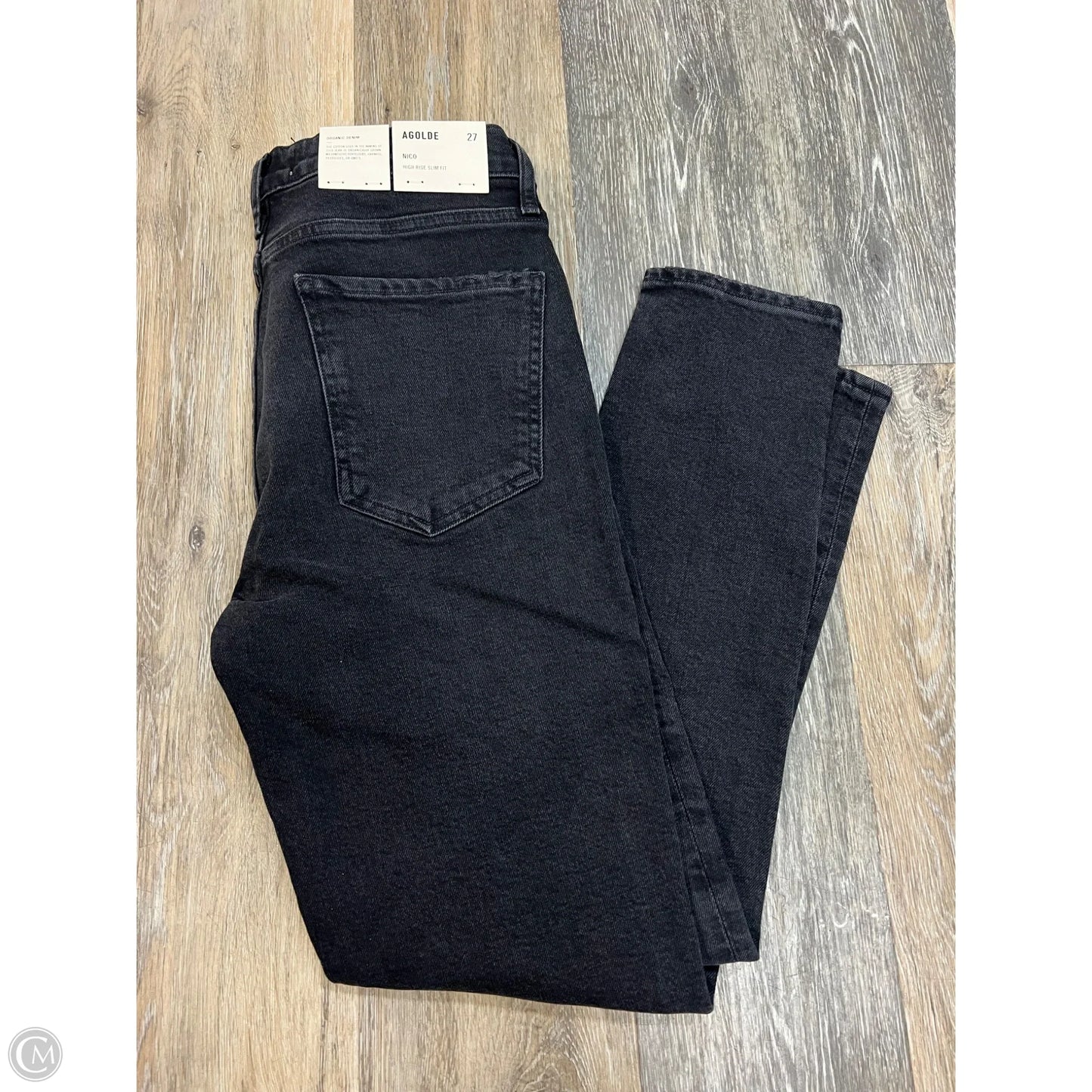 Jeans Straight By Agolde In Black Denim, Size: 4/27