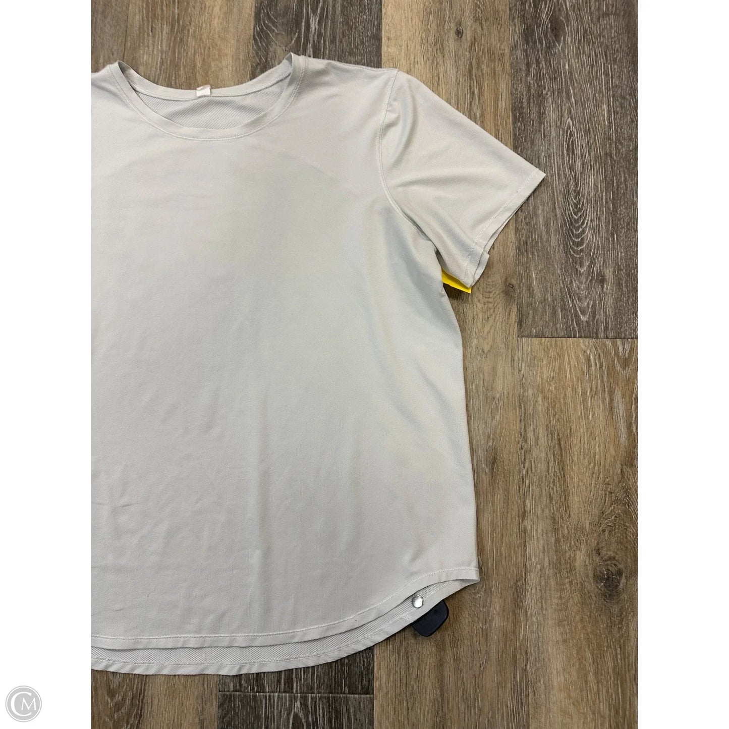 Athletic Top Short Sleeve By Lululemon In Grey, Size: 14