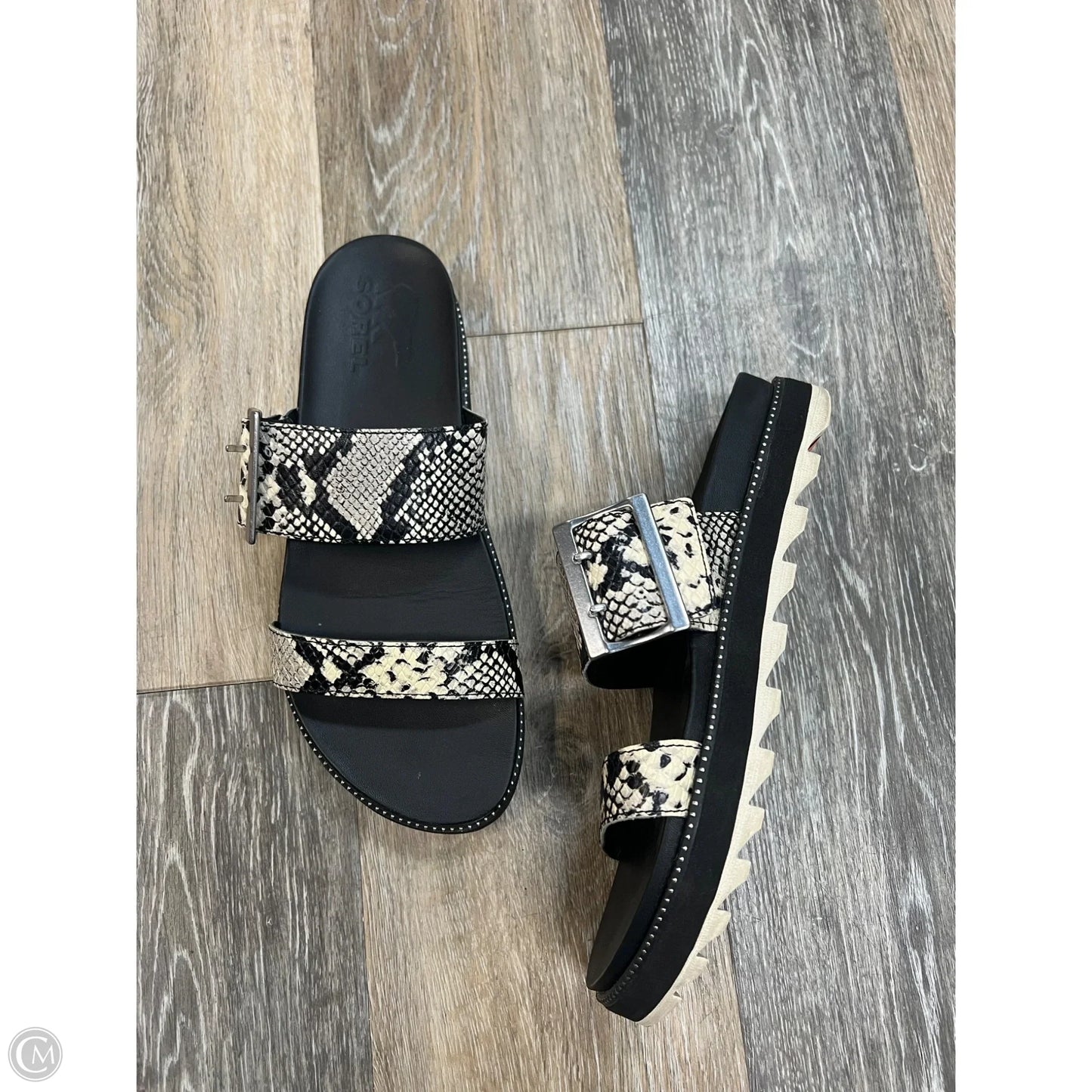 Sandals Flats By Sorel In Animal Print, Size: 8