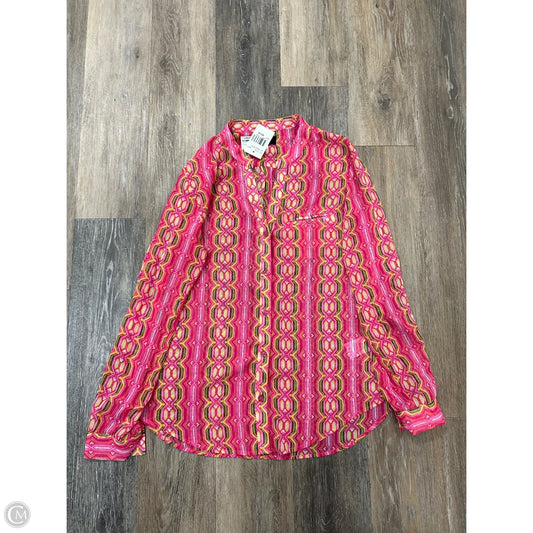 Blouse Long Sleeve By Kut In Pink, Size: M