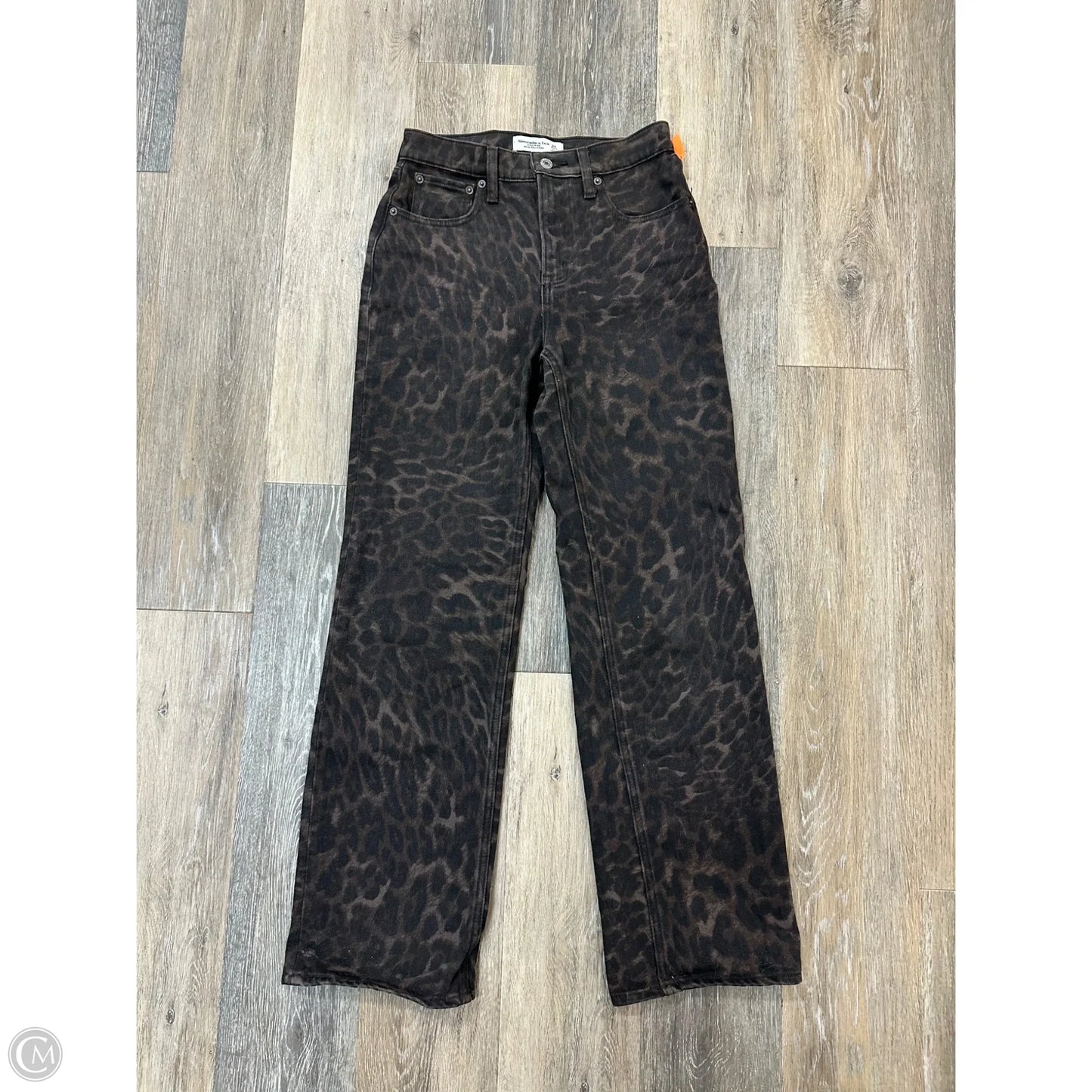 Jeans Straight By Abercrombie And Fitch In Animal Print, Size: 0