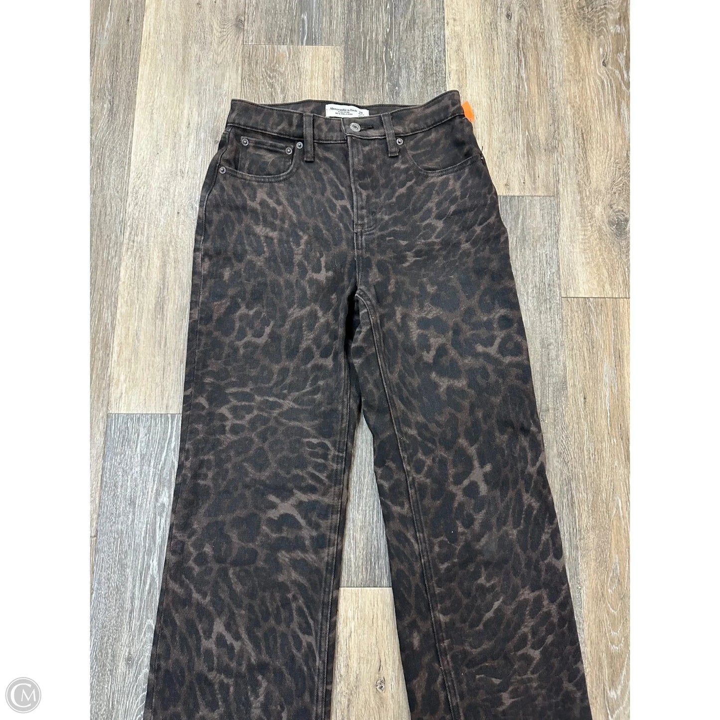 Jeans Straight By Abercrombie And Fitch In Animal Print, Size: 0