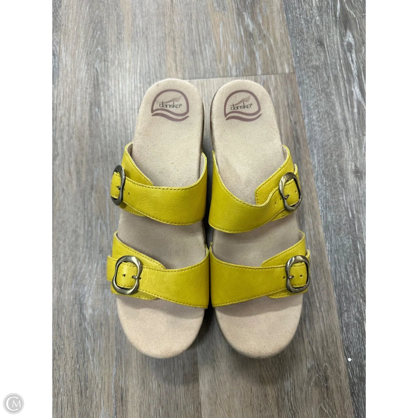 Sandals Heels Block By Dansko In Yellow, Size: 11