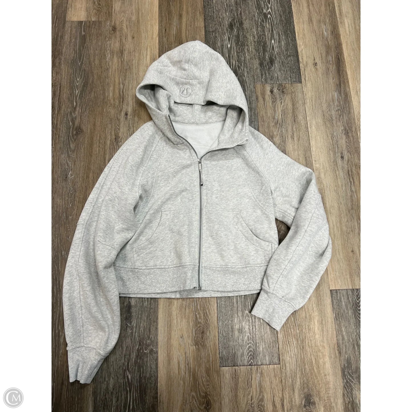 Athletic Sweatshirt Hoodie By Lululemon In Grey, Size: Xs