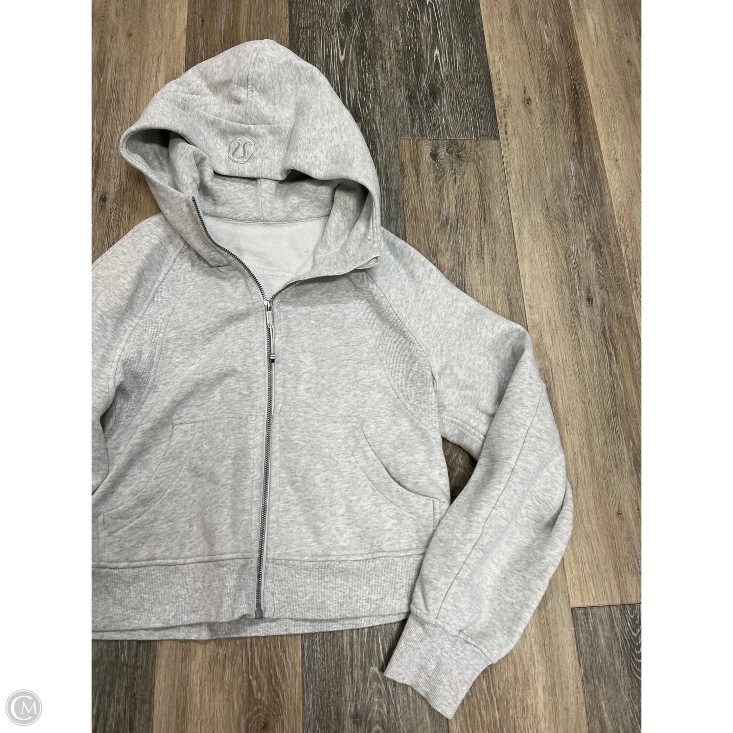 Athletic Sweatshirt Hoodie By Lululemon In Grey, Size: Xs