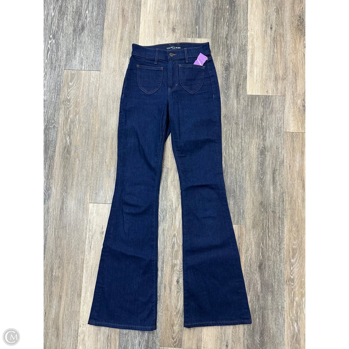 Jeans Flared By Veronica Beard In Blue Denim, Size: 0/24