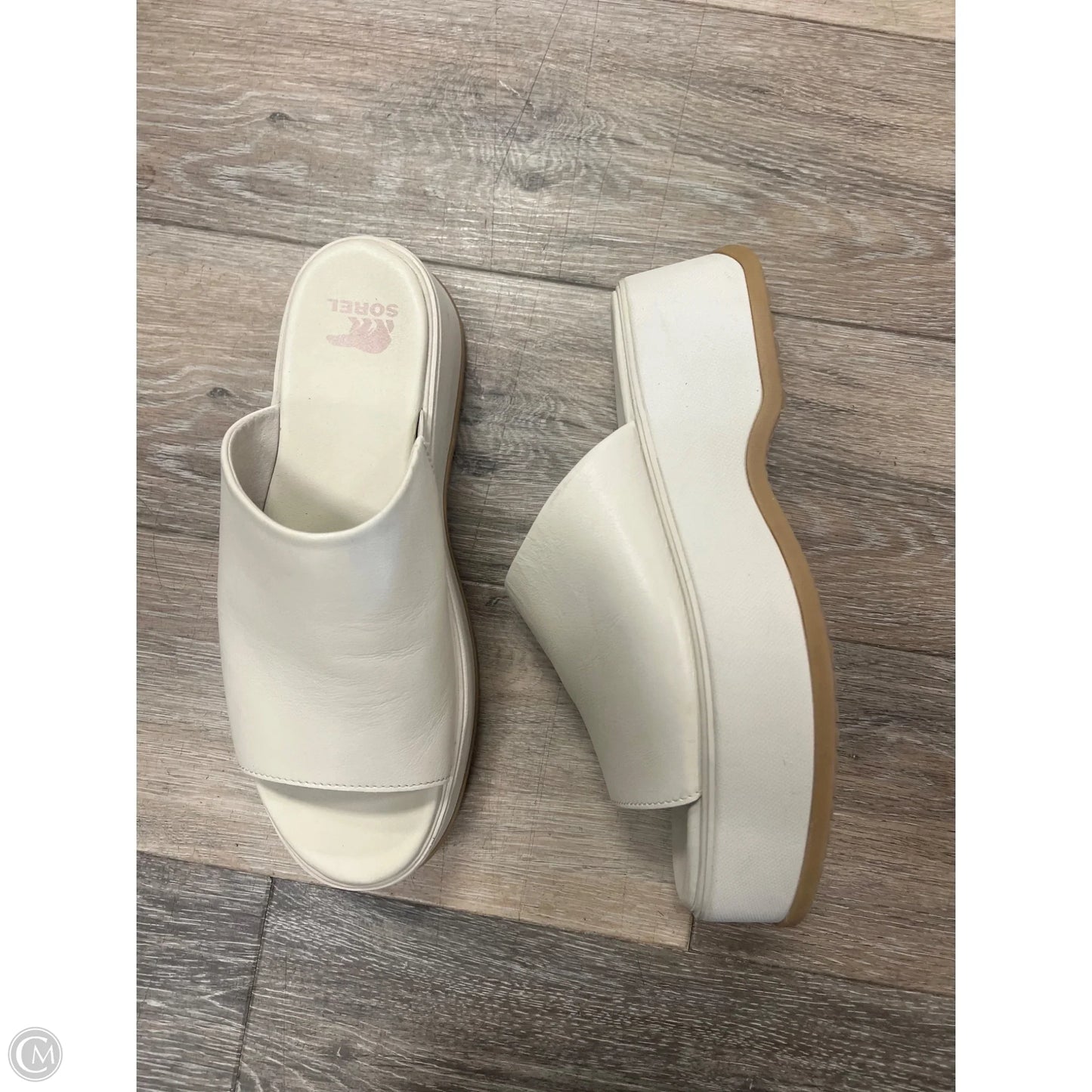 Sandals Heels Platform By Sorel In Cream, Size: 9.5