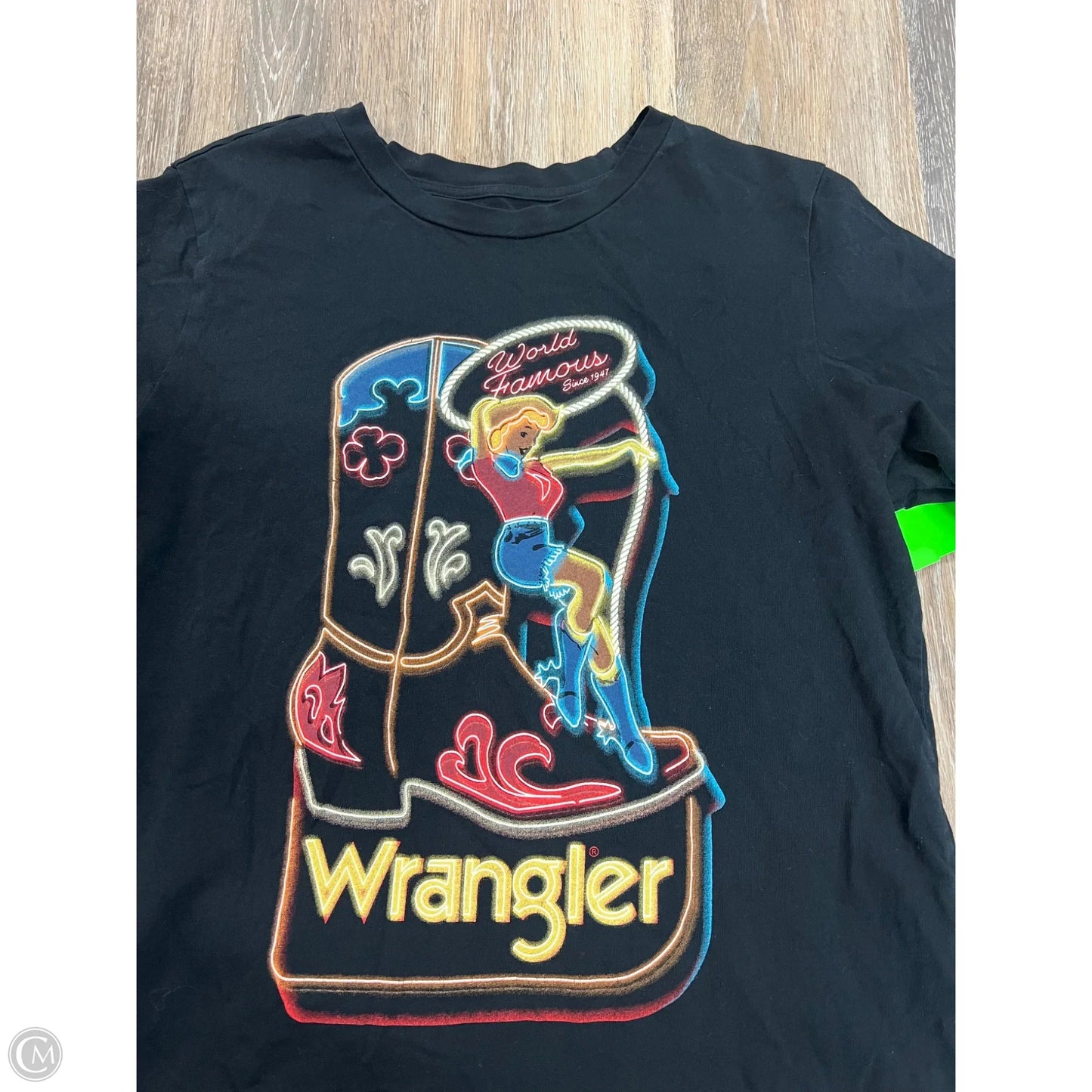 Top Short Sleeve By Wrangler In Black, Size: S