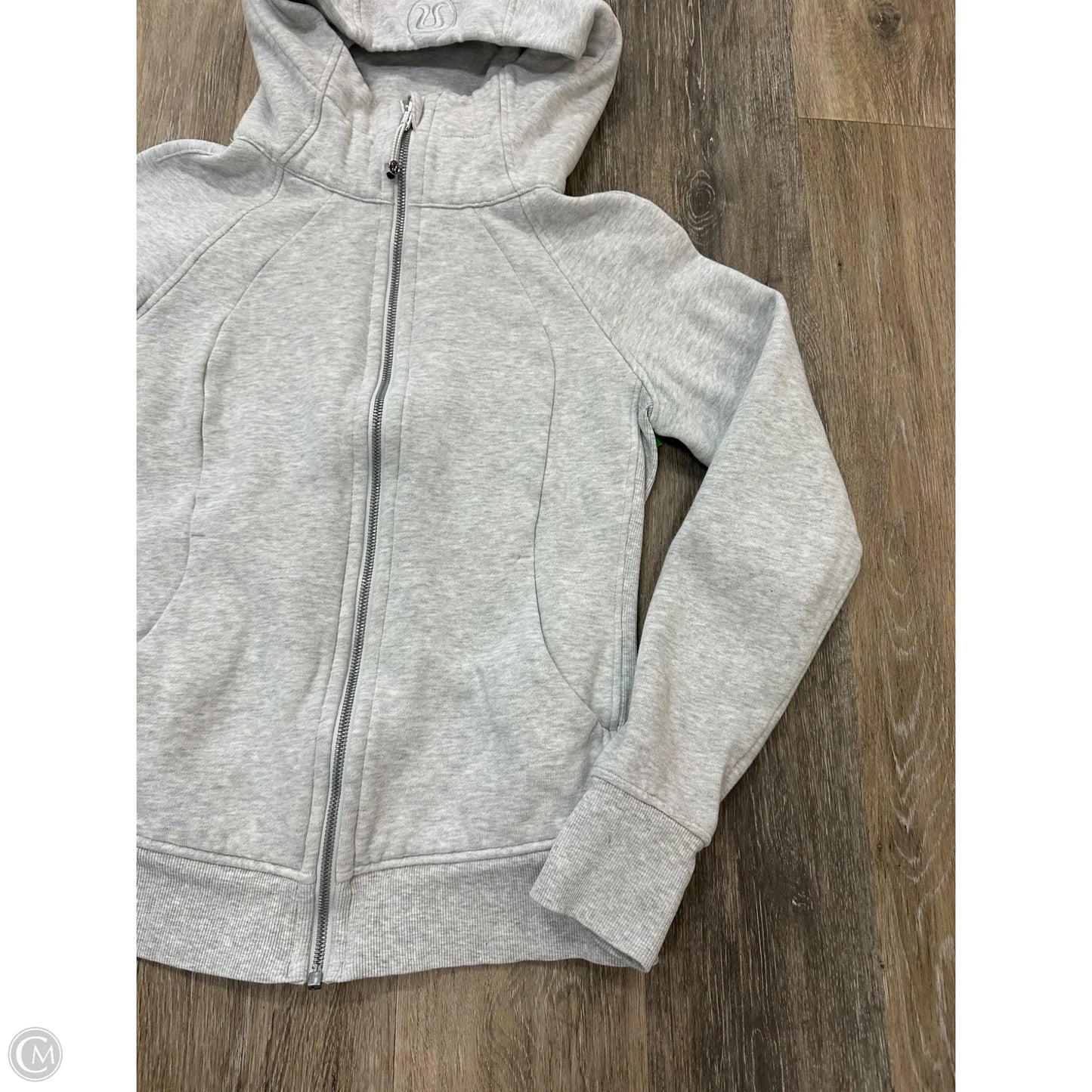 Athletic Sweatshirt Hoodie By Lululemon In Grey, Size: 6