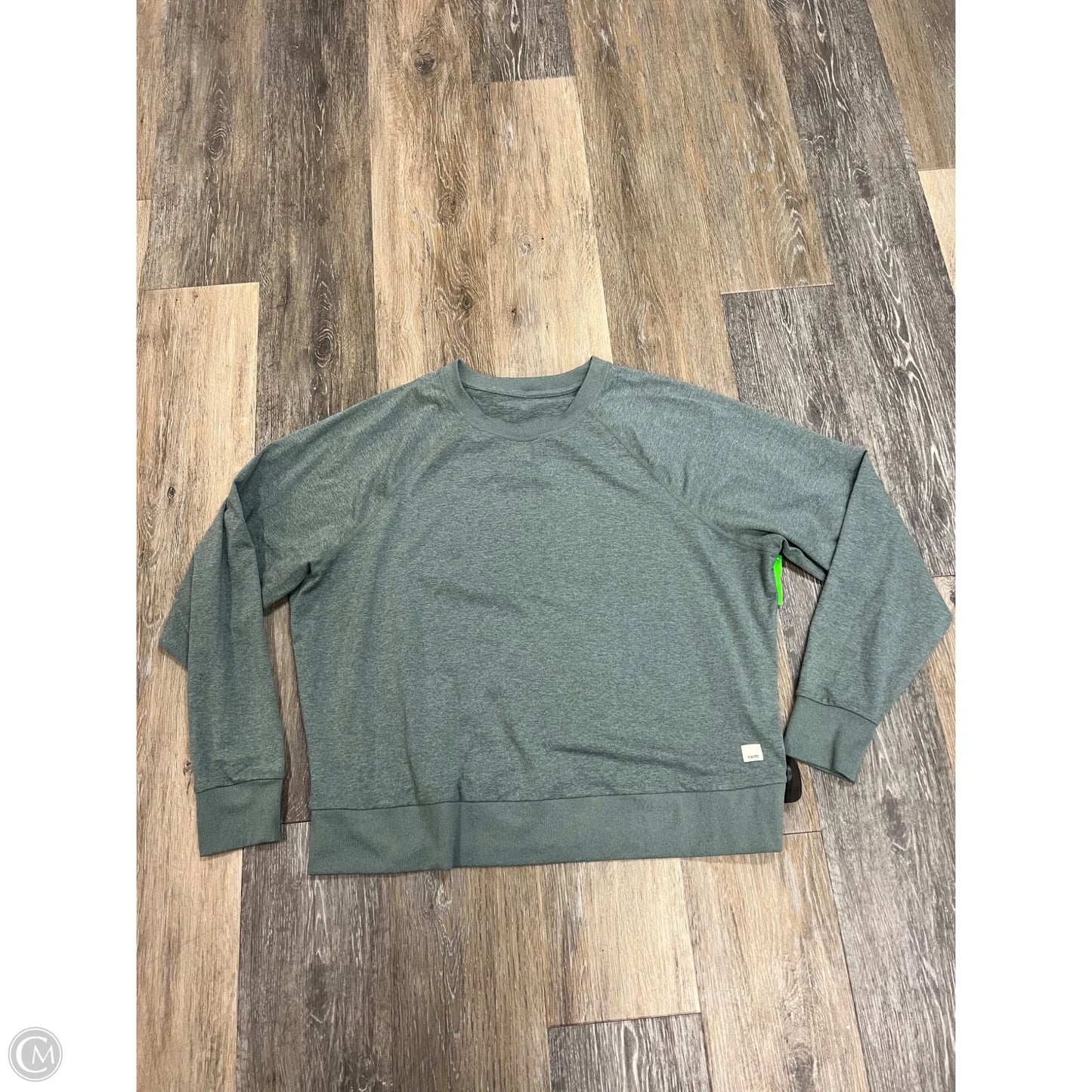 Athletic Top Long Sleeve Crewneck By Vuori In Green, Size: L