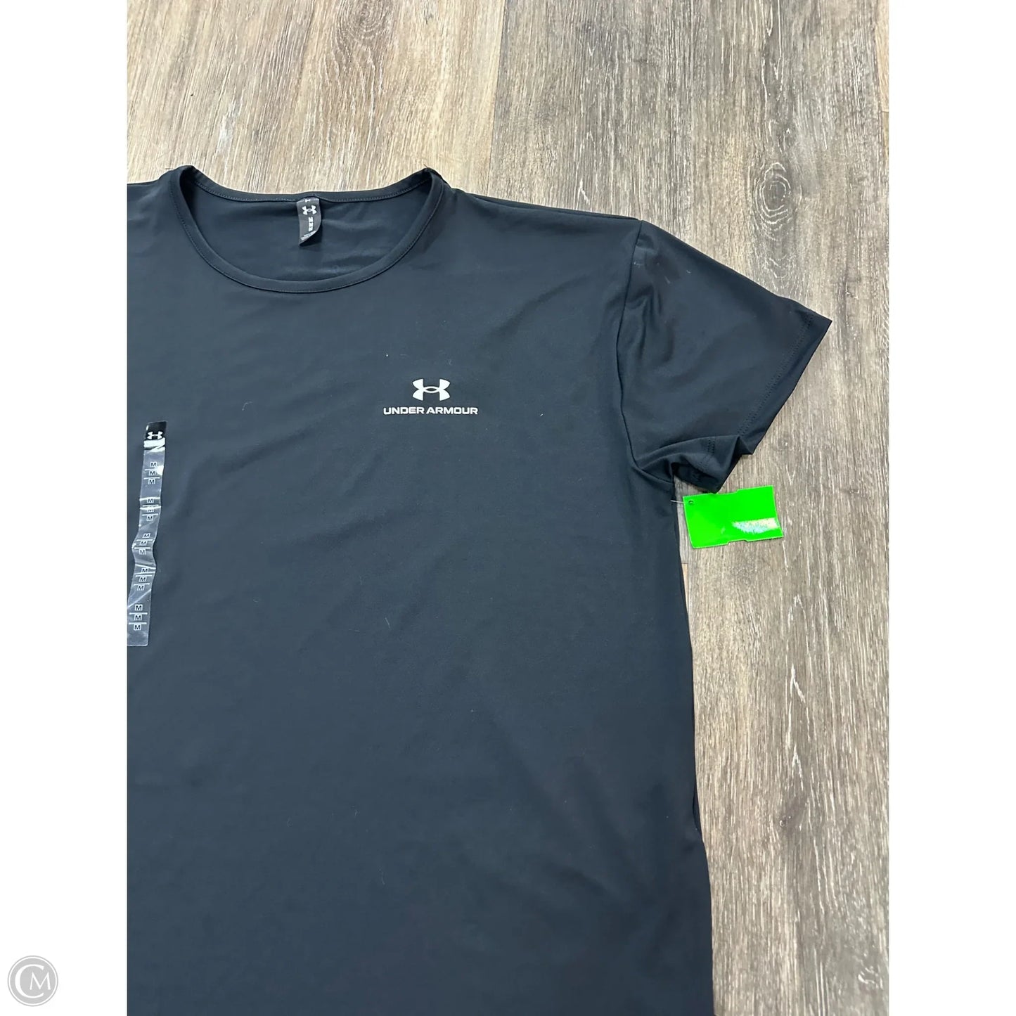 Athletic Top Short Sleeve By Under Armour In Black, Size: M