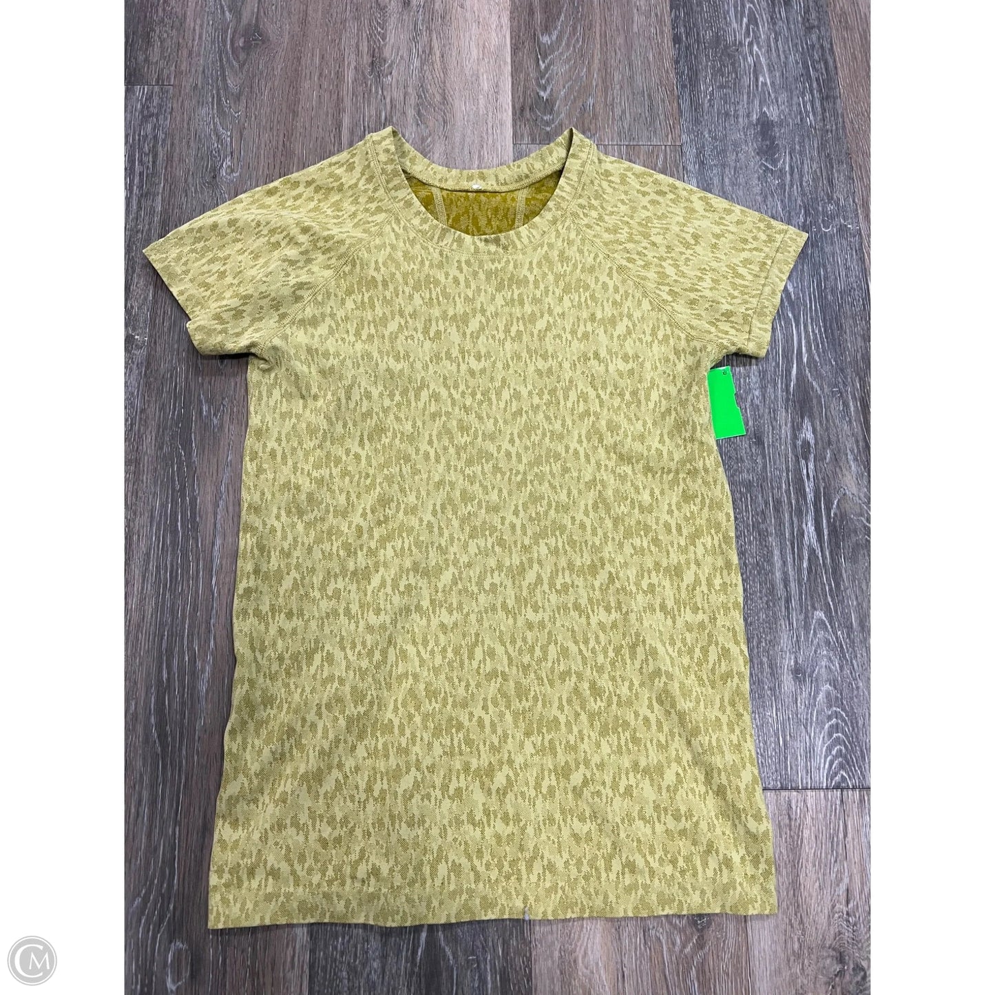 Athletic Top Short Sleeve By Lululemon In Green, Size: 4