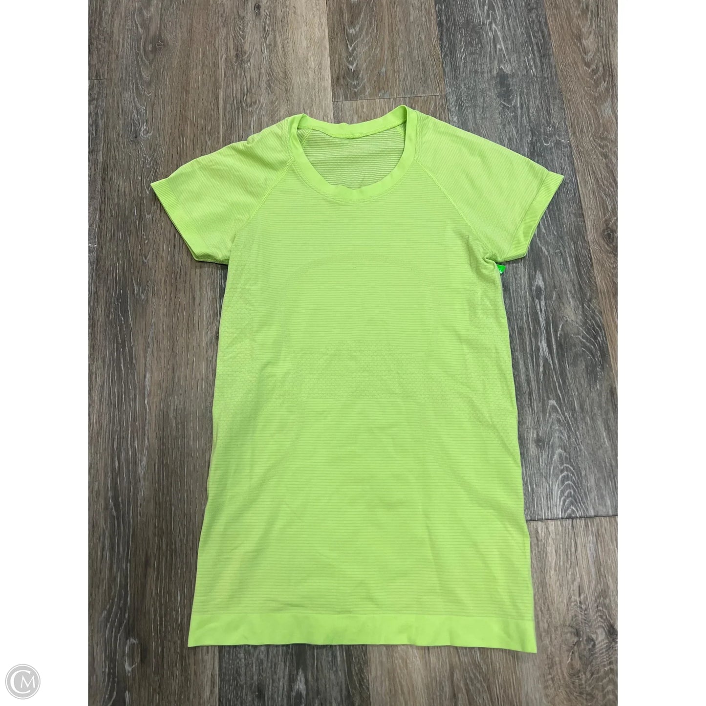Athletic Top Short Sleeve By Lululemon In Green, Size: 4