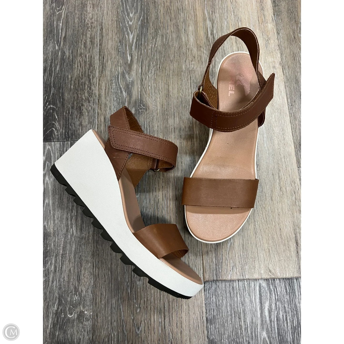 Sandals Heels Wedge By Sorel In Brown, Size: 9