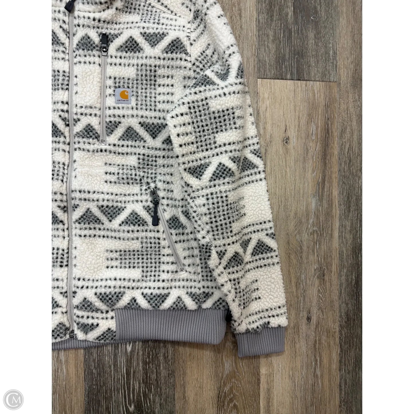 Jacket Faux Fur & Sherpa By Carhartt In Black & White, Size: L