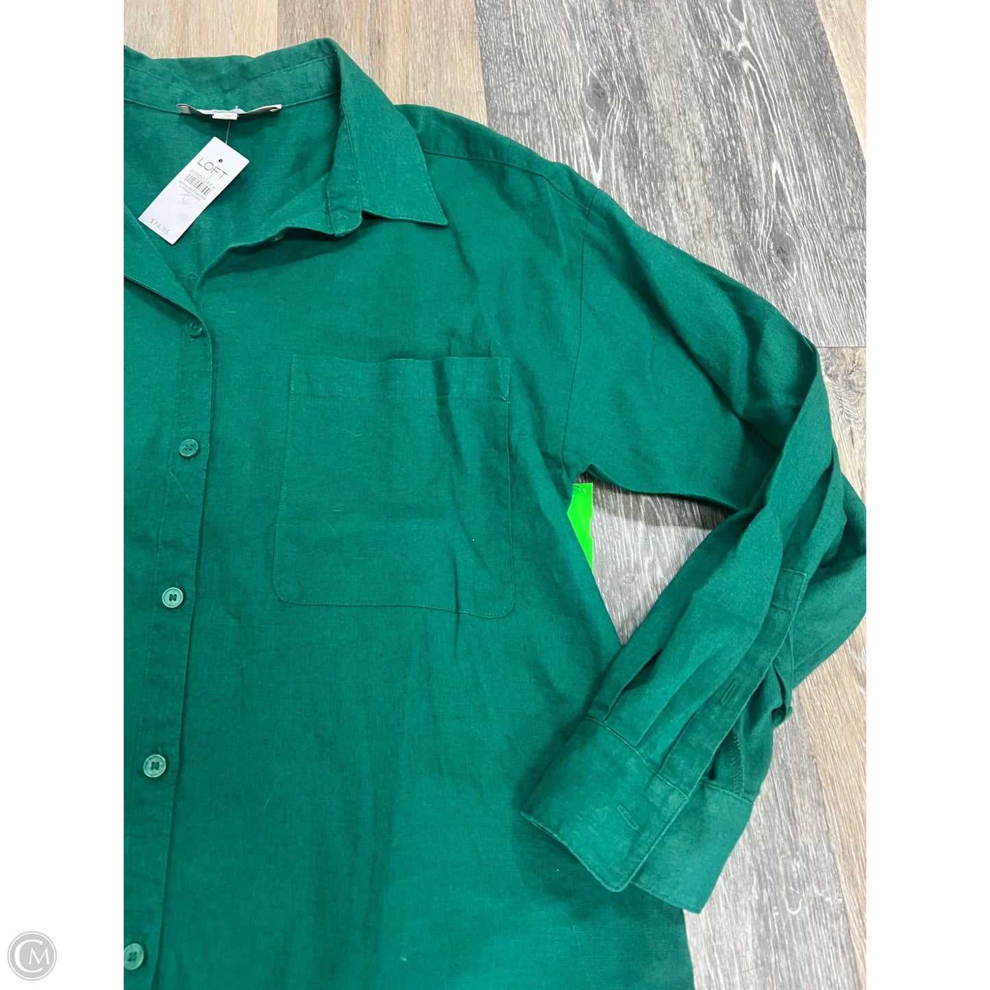 Blouse Long Sleeve By Loft In Green, Size: L