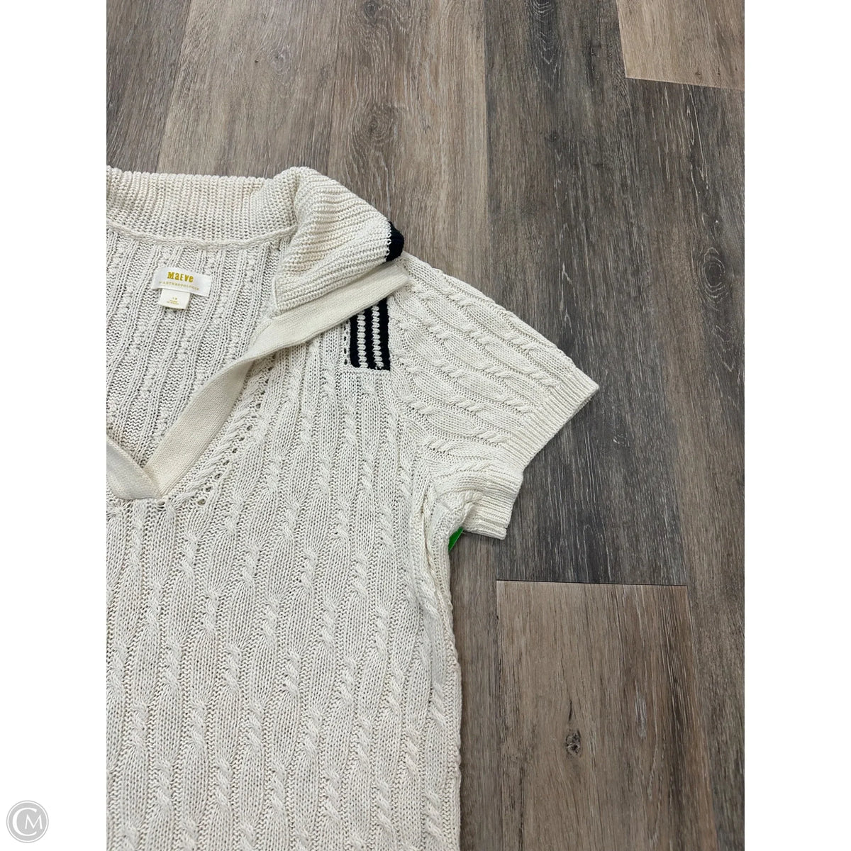 Sweater Short Sleeve By Maeve In Cream, Size: 1x