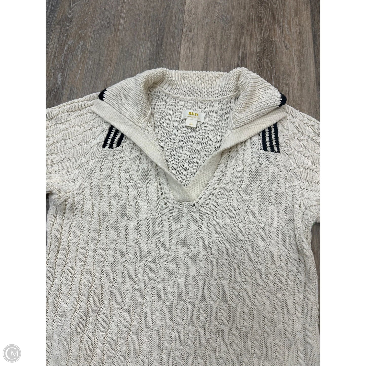 Sweater Short Sleeve By Maeve In Cream, Size: 1x