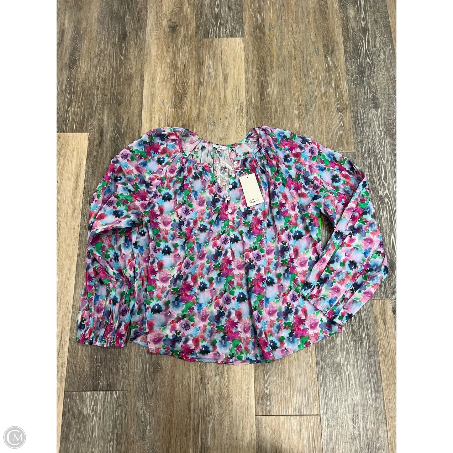 Blouse Long Sleeve By Rails In Floral Print, Size: Xl