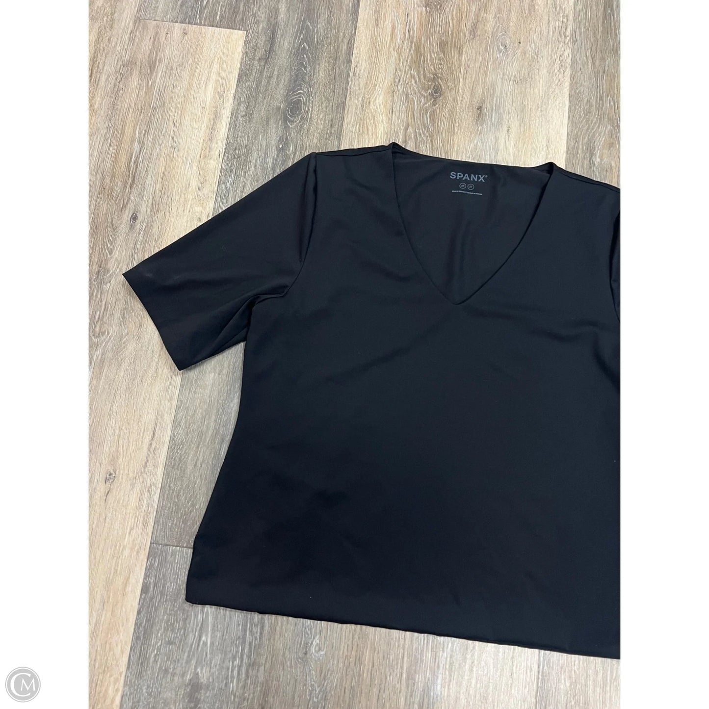 Top Short Sleeve By Spanx In Black, Size: 2x