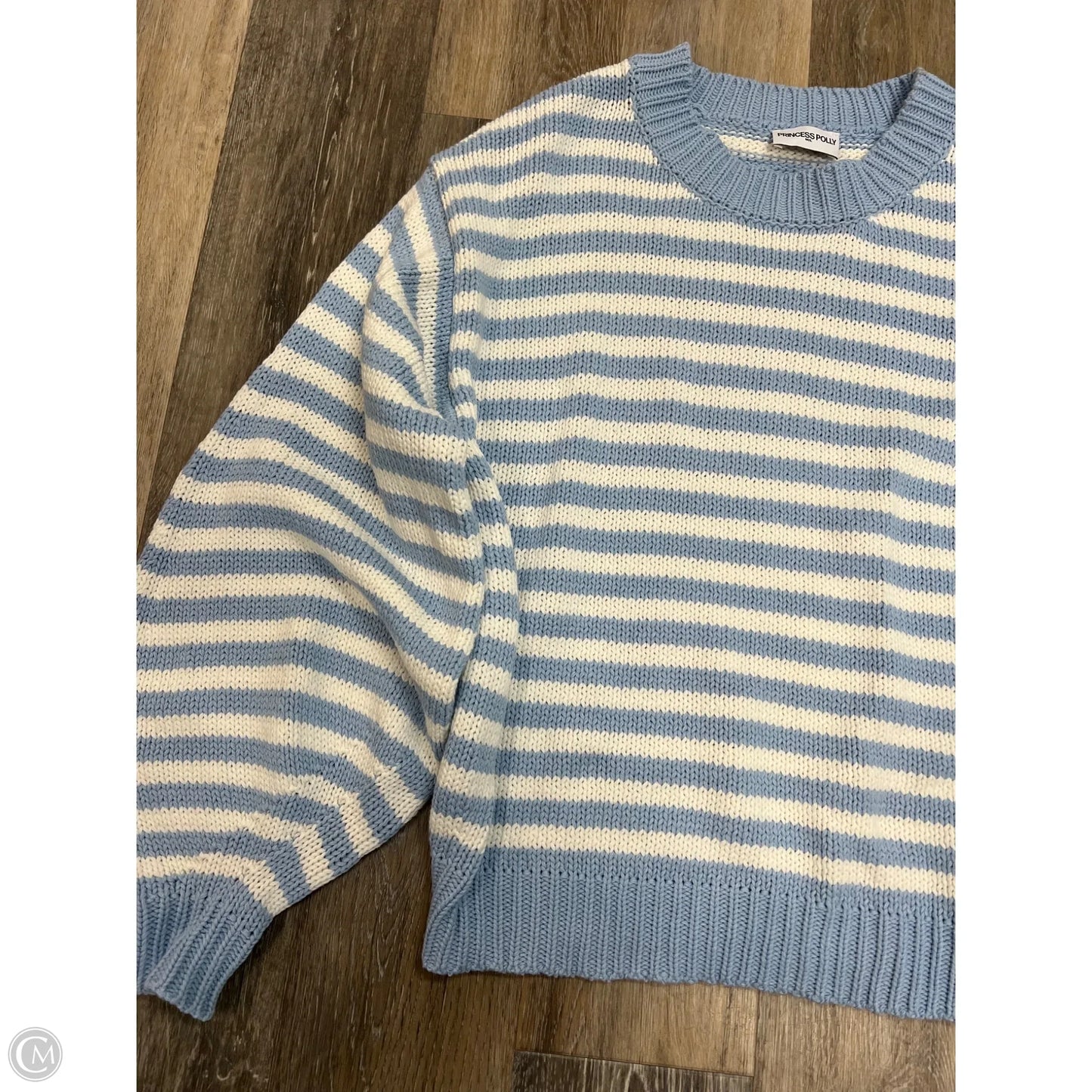 Sweater By Princess Polly In Blue & White, Size: M