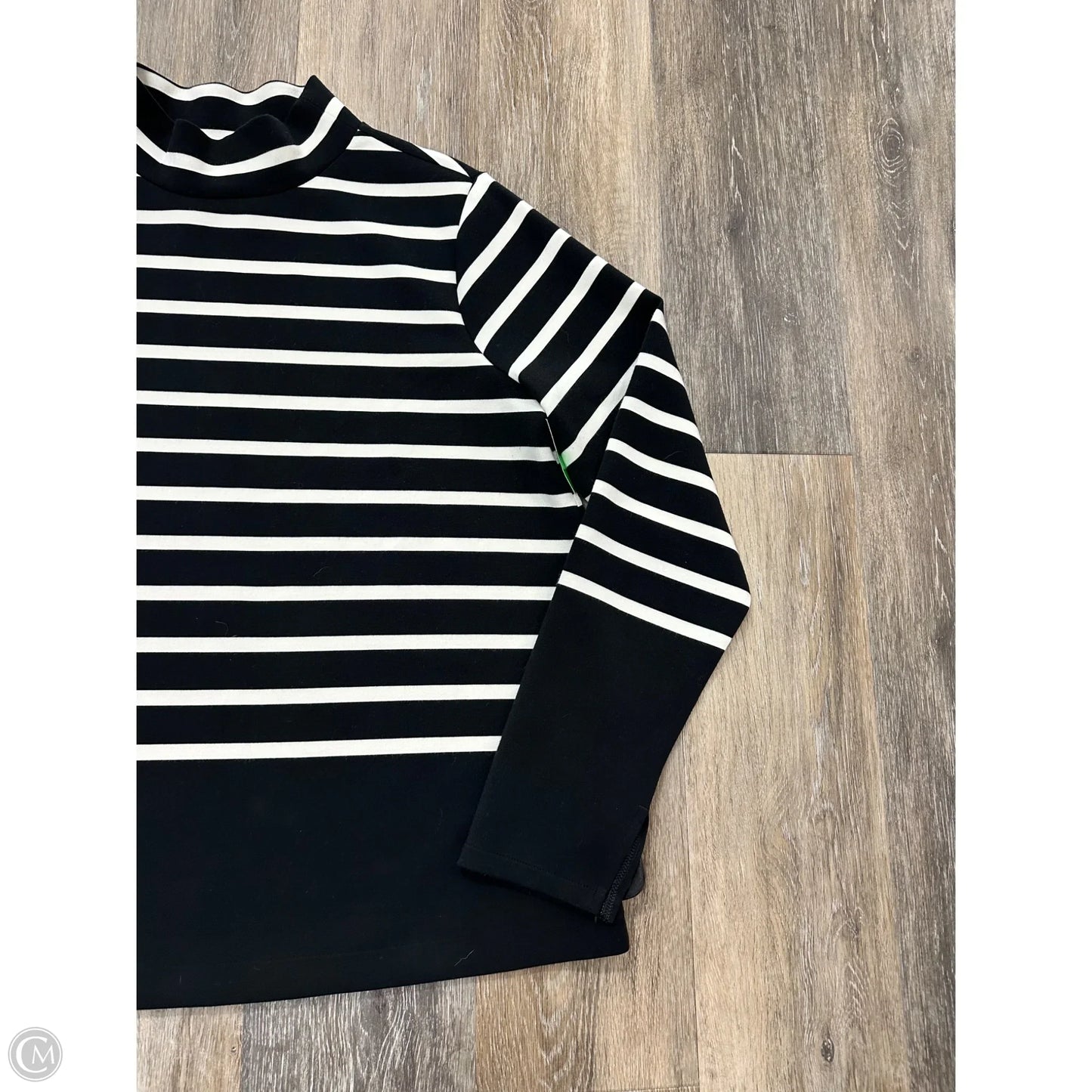 Top Long Sleeve By Spanx In Black & White, Size: Xl