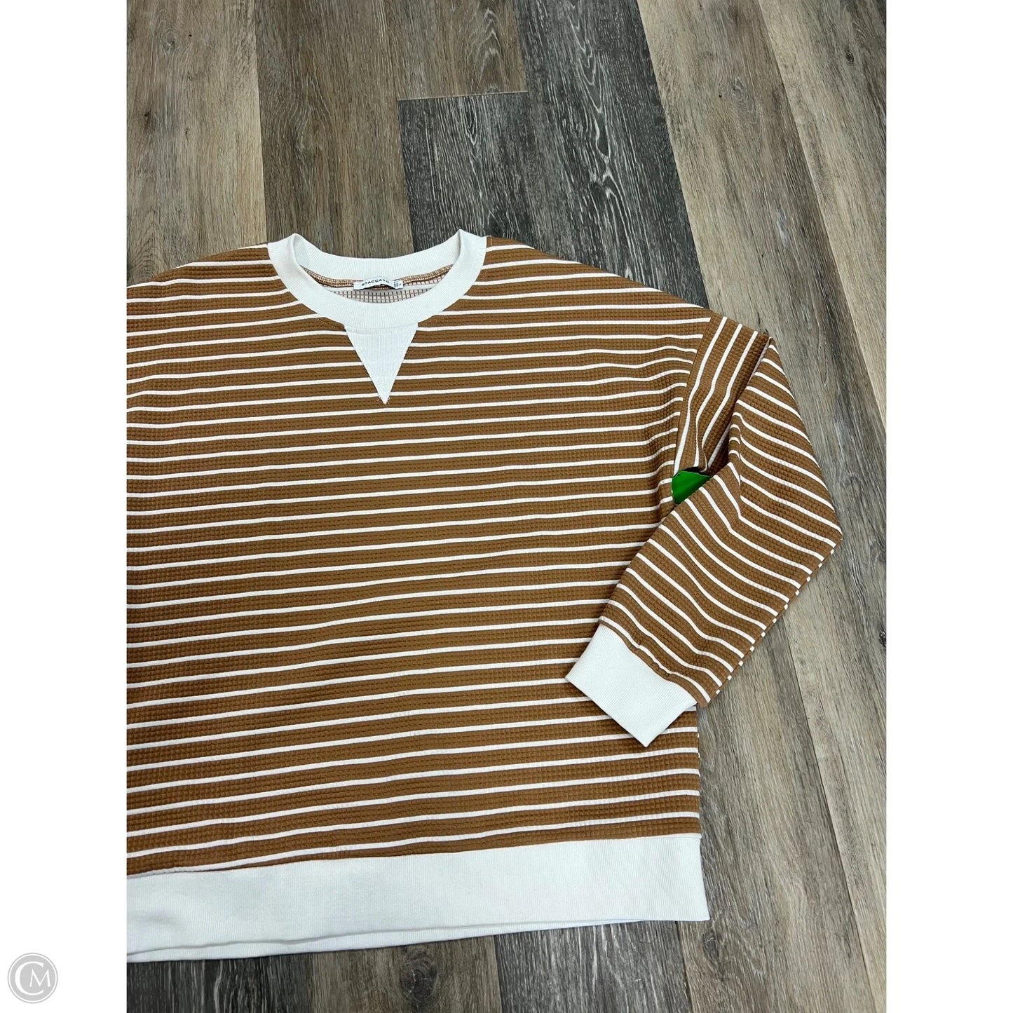 Top Long Sleeve By Staccato In Striped Pattern, Size: L