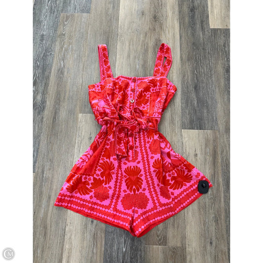 Romper Designer By Farm Rio In Pink & Red, Size: M