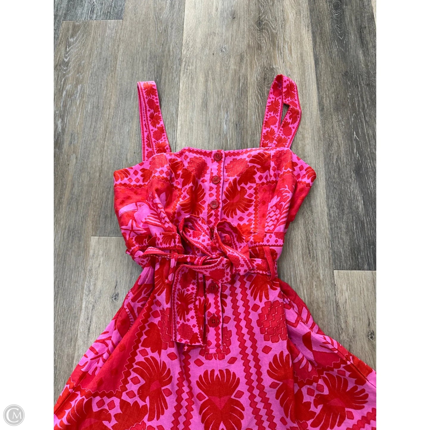 Romper Designer By Farm Rio In Pink & Red, Size: M