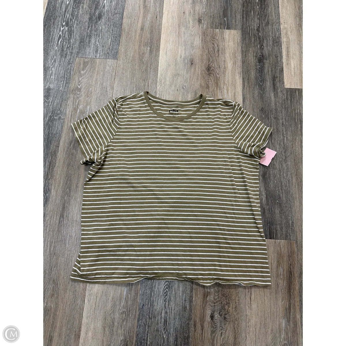 Top Short Sleeve By Pact In Striped Pattern, Size: Xl