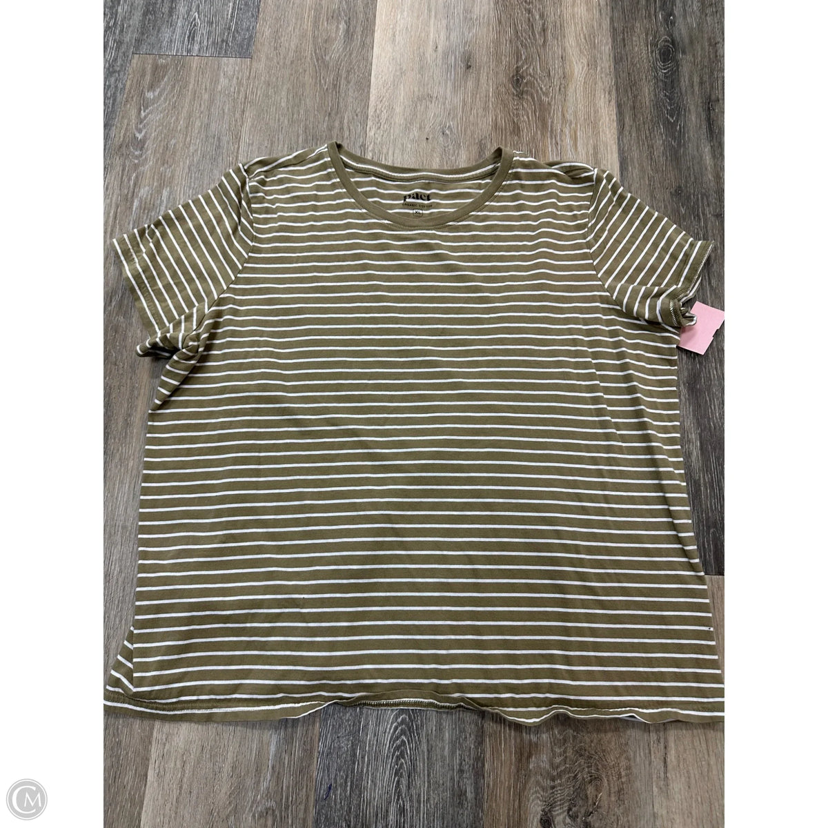 Top Short Sleeve By Pact In Striped Pattern, Size: Xl