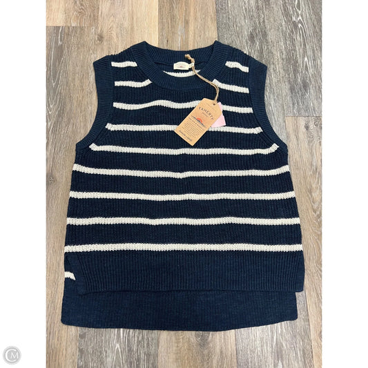 Sweater Short Sleeve By Faherty In Navy, Size: M