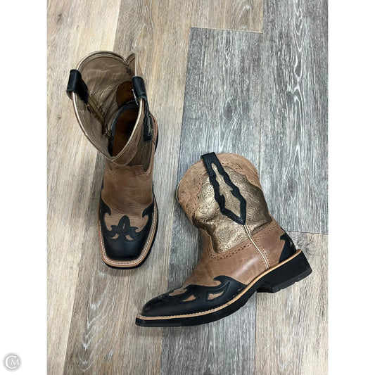 Boots Western By Ariat In Black & Tan, Size: 7